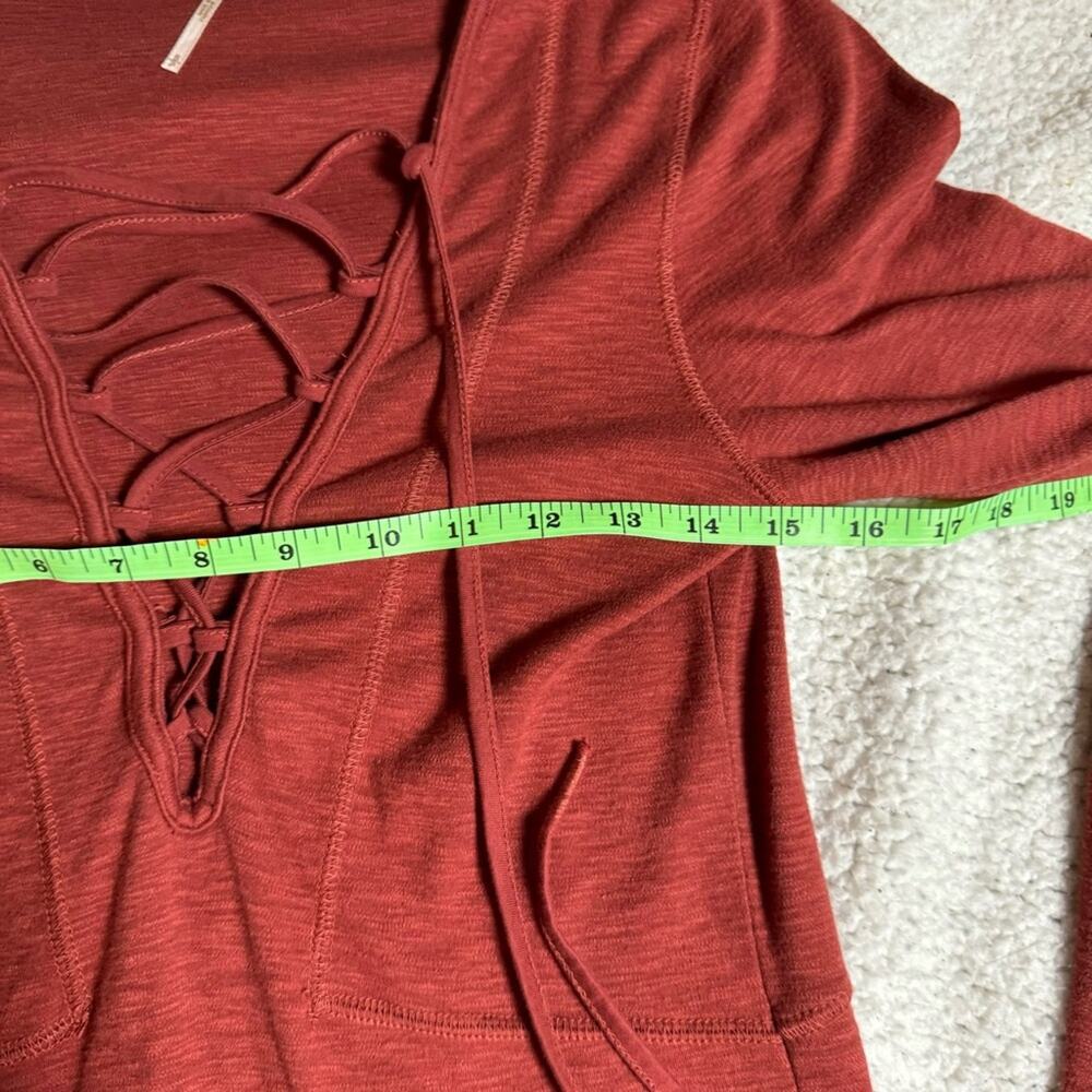 free people | lucky lace up burnt orange long sleeved boho women's top sz S - Picture 7 of 9